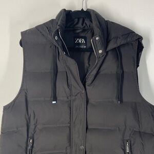 Zara New women’s Sleek Black Quilted puffer Vest
